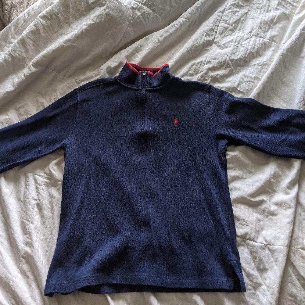 Polo Boys 1/4 zip sweater in Navy